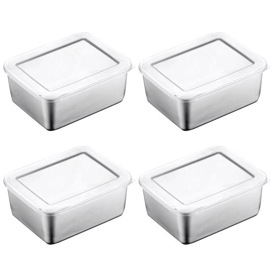 Stainless Steel Food Storage Containers Airtight Snack Containers with Lid Stackable Lunch Box for Camping Picnics School