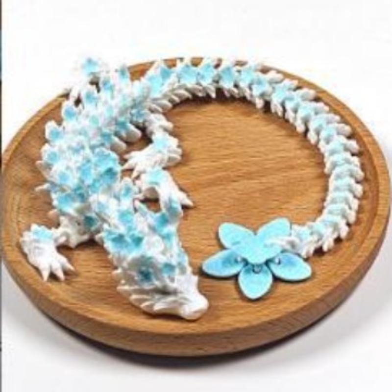 Unit Articulated Crystal Dragon Toy 3D Printed Lotus Dragon Ornament Office Decorative Item Birthday Gift For Boys