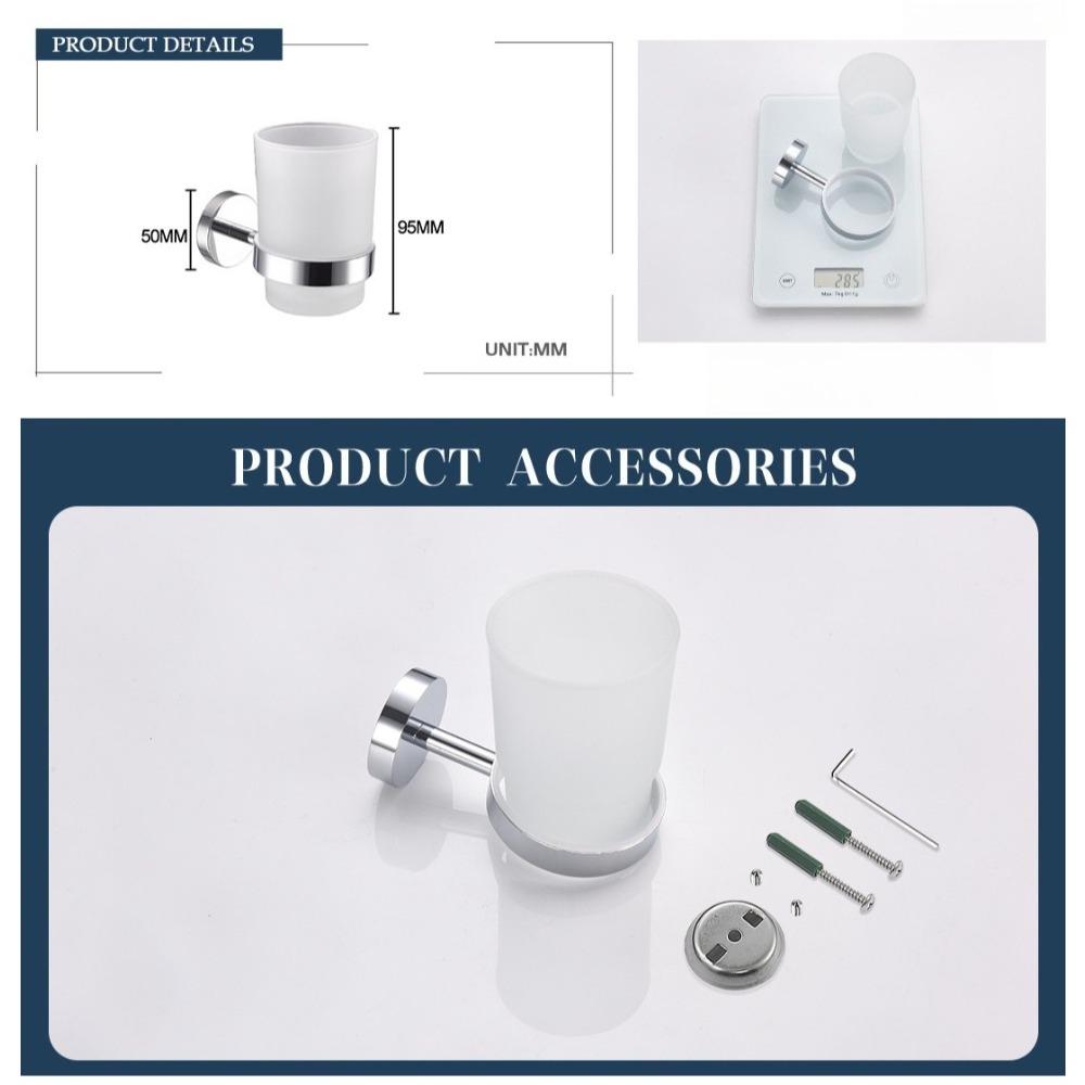 1set Wall Mount Cup Holder Durable Drilling Dispenser Modern Bathroom Organizer Toothbrush Holder Accessory Bathroom Cup Holder