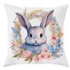 Short plush material pillowcaseHappy Easter decoration pillow cover Rabbit cross garland printing sofa cushion cover suitable fo