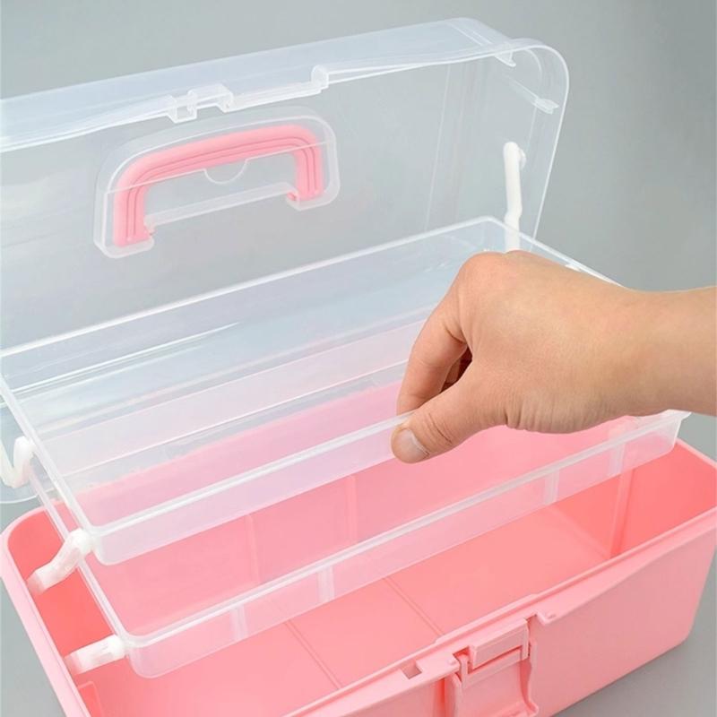 Multifunction Storage Box 3 Layer Storage Case Practical Plastic  Storage Box Medicine Storage Box for School Office