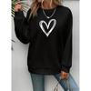 Heart 3d Print Pullover Sweatshirt Casual Long Sleeve Crew Neck Sweatshirt Spring & Fall Women's Clothing