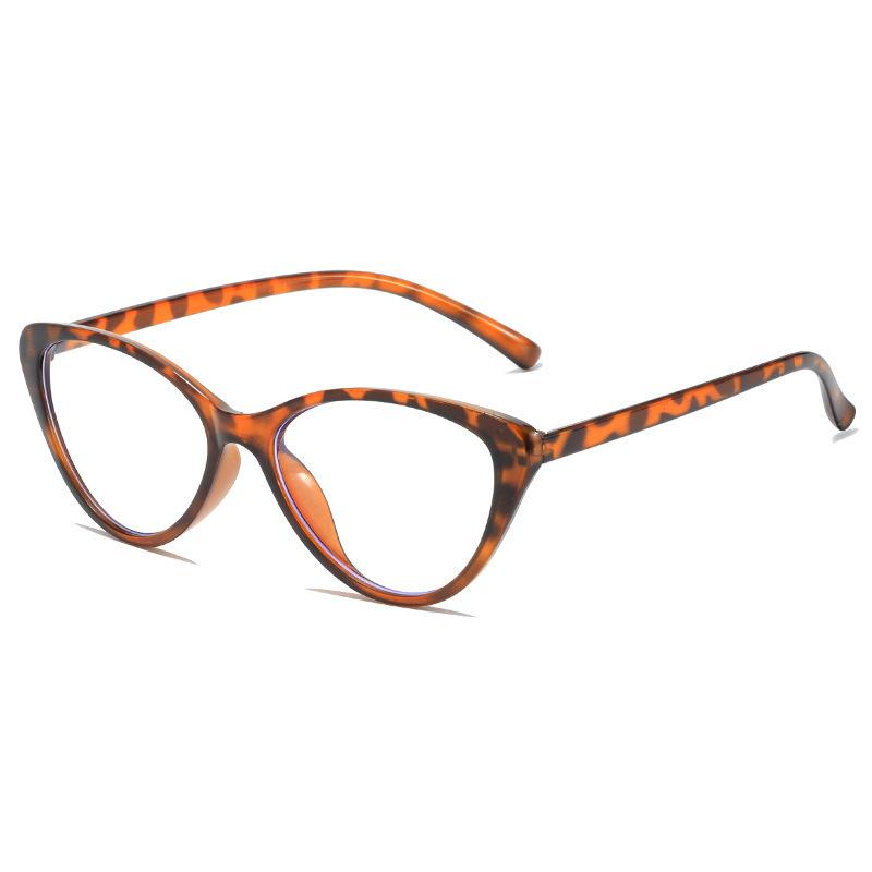 Retro Cat Eye Sunglasses Women'S Polygonal Frame Plain Glasses Men'S Brown Sunglasses Frame Glasses