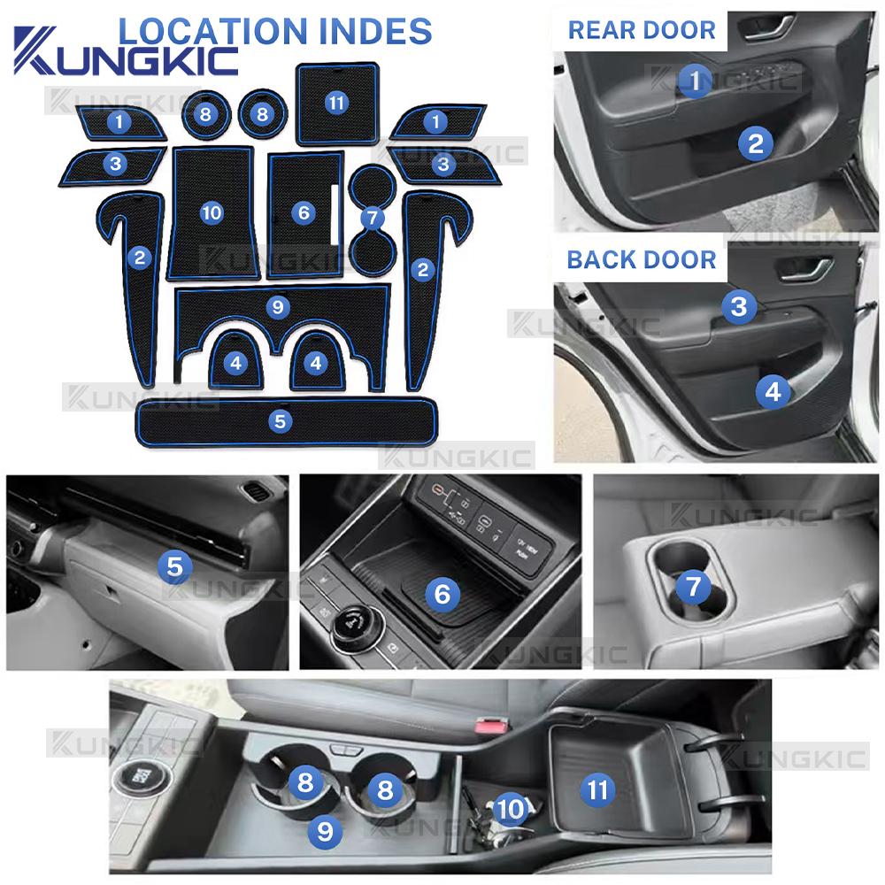 Hyundai Kona SX2 EV 2024-2026 Anti-Slip Door Groove Mat Set Interior Mouldings