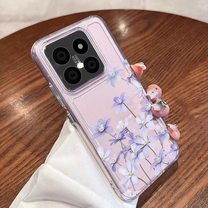 Simple Style Floral Case For Xiaomi Redmi Note 15 Pro 4G Funda Redmi Note 14 13 Pro 5G Clear TPU Silicone Soft Cover