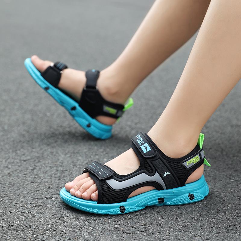 Summer 2026 Boys' Non-Slip Velcro Beach Sandals - Soft Sole, Lightweight for Kids