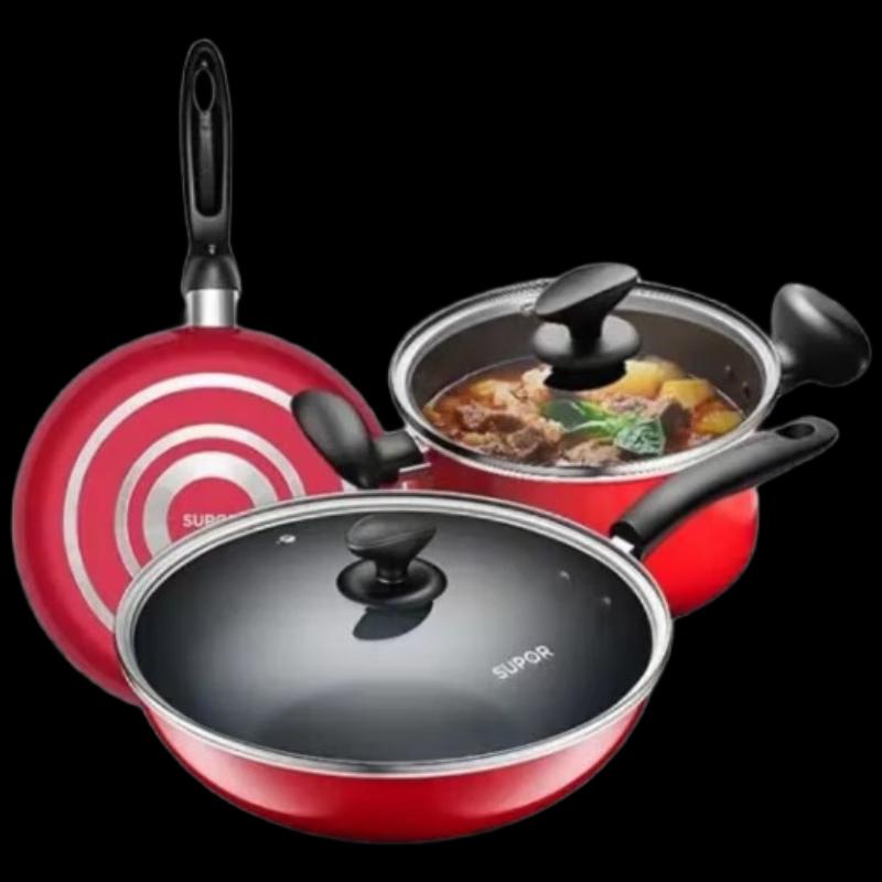 SUPOR TP2404E Non-stick Wok, Soup Pot & Frying Pan Set