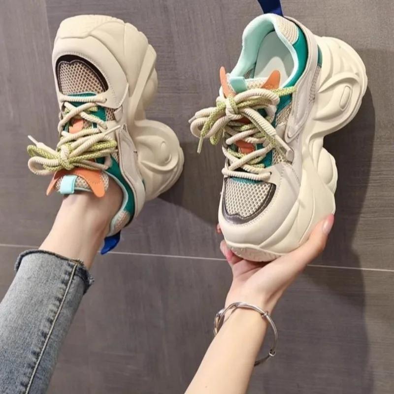 Fashion Spring Autumn High on Platform Ladies Footwear Aesthetic 39 Casual Vulcanized Shoe Korean Light Walking Cheap Women's Shoes Sale