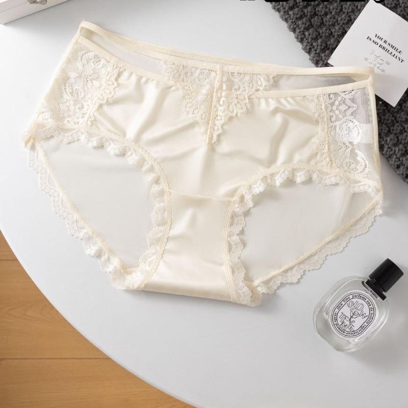 Ladies Summer New Sexy Lace Comfortable Breathable Waist Triangle Briefs L шампанского