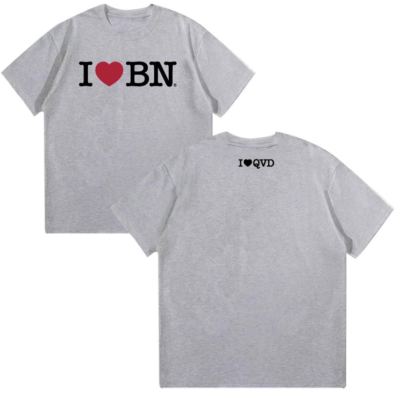 Quevedo Tshirt "I LOVE BN" T Shirt Women Y2K T-shirt Summer Cotton Short Sleeve Tops Fashion Breathable Simple Clothing Casual