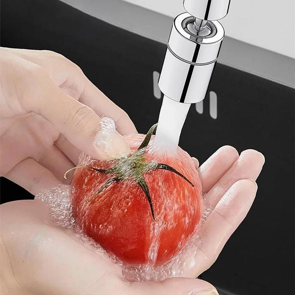 360° Rotary Kitchen Faucet Spray Head Filter Washbasin Splash Proof Adapter 2 Mode Adjustable Kitchen Sink Faucet Aerator