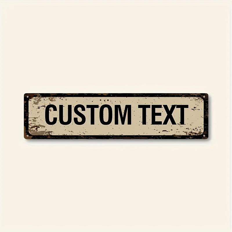 Custom Rusty Cream Metal Plaque Vintage Bar Decor 40x10cm Personalized Sign
