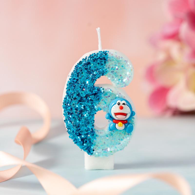 Creative New Product Cute Digital Birthday Party Cake Candle 0-9 Cartoon Plug-in Decorative Crafts