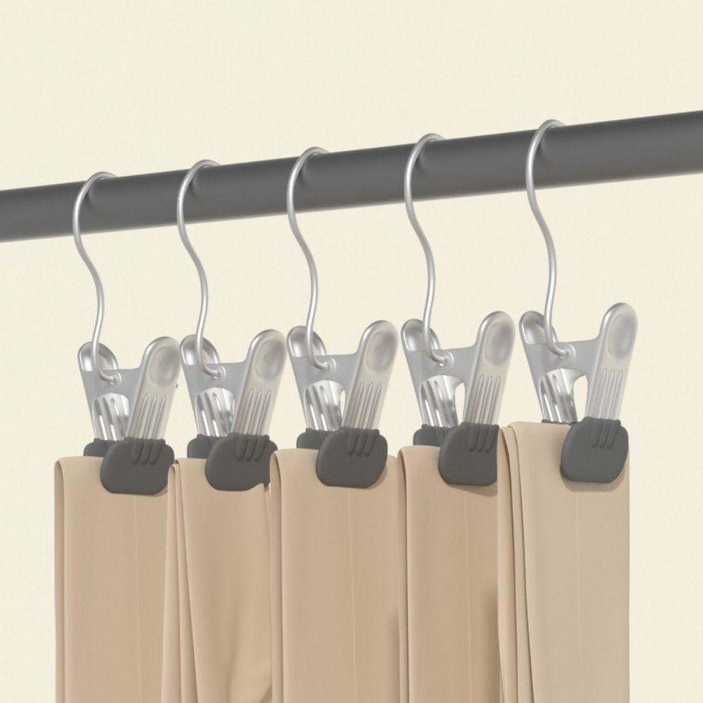 20pcs/set Stainless Steel Clothes Pegs with Hooks No Trace Laundry Clothes Pegs Closet
