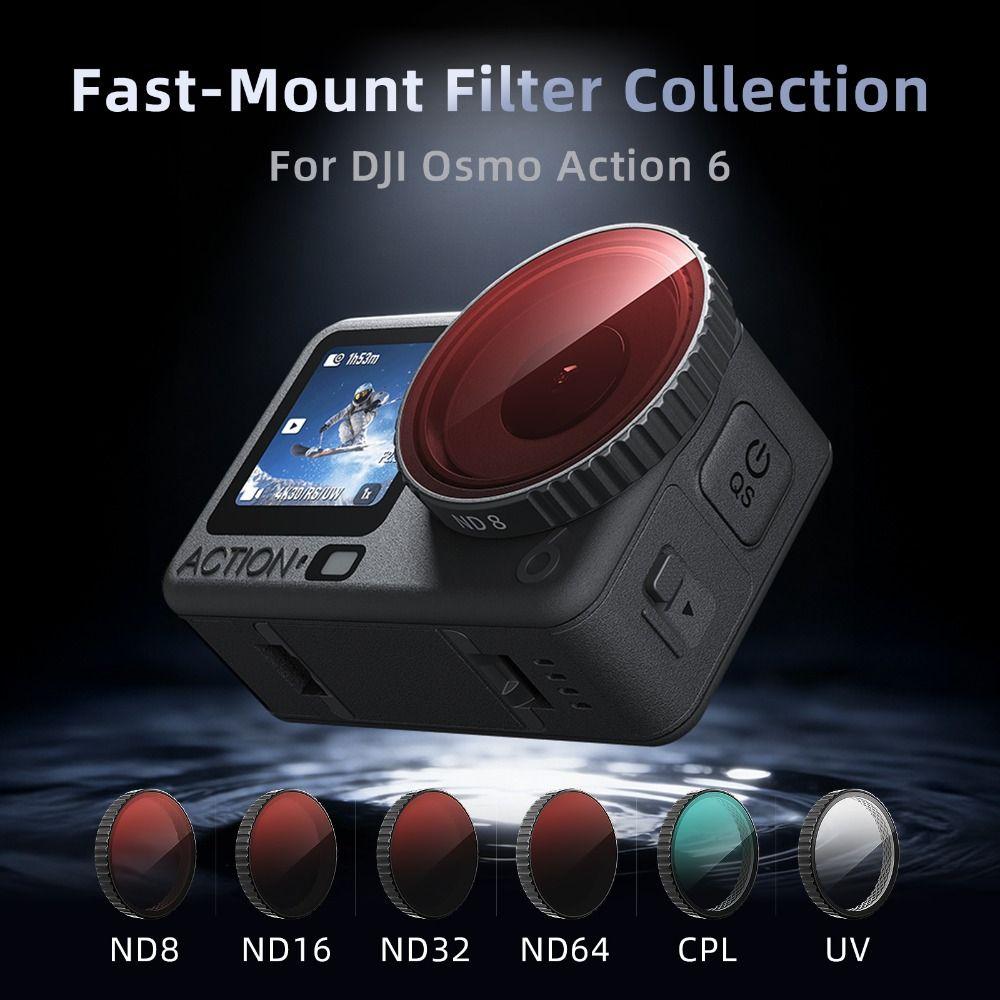 Quick Release Camera Filters Set for DJI Osmo Action 6 Action Camera Accessories