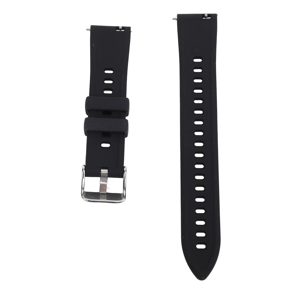 Watch Band Silicone Engraved Breathable Quick Release Comfortable Watch Strap Replacement for GT4 Black