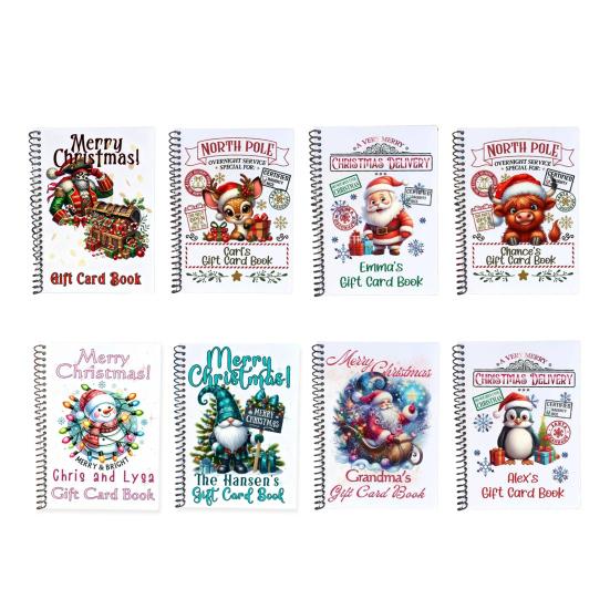 Christmas Gift Card Book Spiral-Bound Gift Cards Holder DIY Merry Christmas College Survival Kit for Students Graduation Gifts