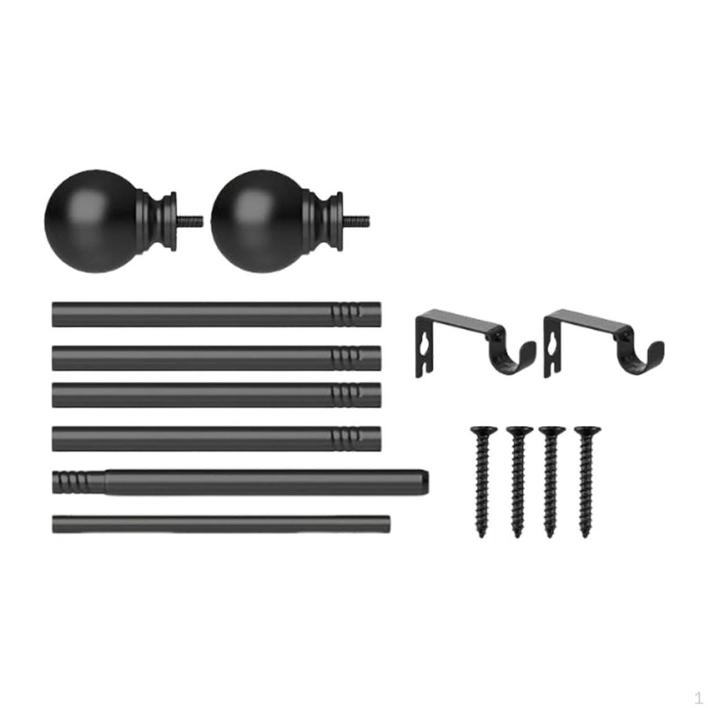 Adjustable Curtain Rod Set with Brackets for Home And Bedroom