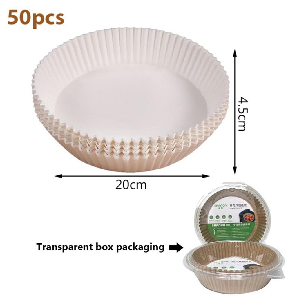 50pc Oil-proof Aluminum Foil Tin Box Round Disposable Bbq Tray Non-stick Liner Steaming Basket Mat For Cake Pastry Food Bakeware