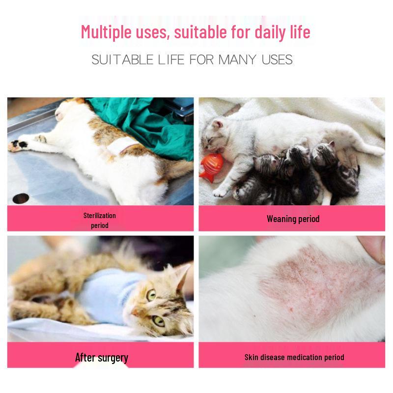 Breathable Cotton Summer Sterilization Suit for Female Cats - Surgical and Weaning Clothes