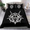 Skull Skeleton Satanic Goat Skull Duvet Cover Set Trophy Demon Breed Bedding Sets Night Blue Pink Satanic Baphomet Quilt Cover