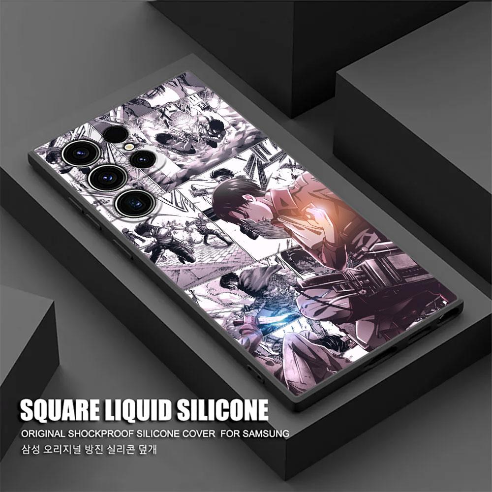 Attacks Manga on Titans Phone Case For Samsung Galaxy S24 Ultra Case S23 S21 S20 FE S22 9 Plus Note 20 Ultra Cover Mikasa Anime