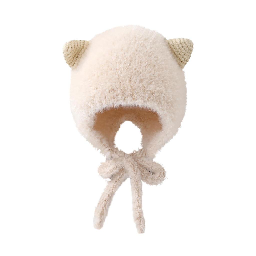 Unisex Baby Plush Ear Protection Hat - Warm, Windproof Autumn/Winter Pullover