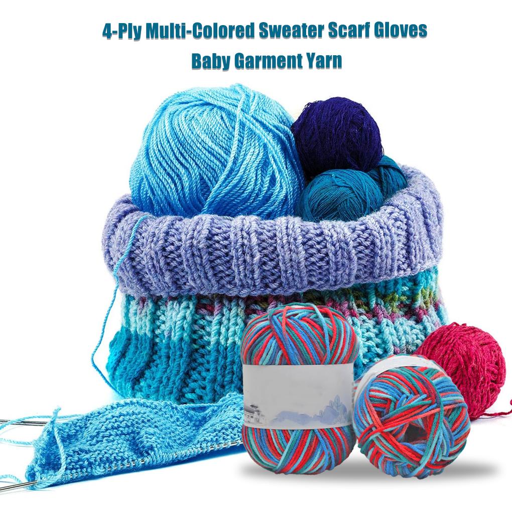 Crochet Yarn Multi-Colored Sweater Scarf Gloves Baby Garment Bundle Accessories DIY Gifts Comfortable Skeins Set Threads 4-Ply