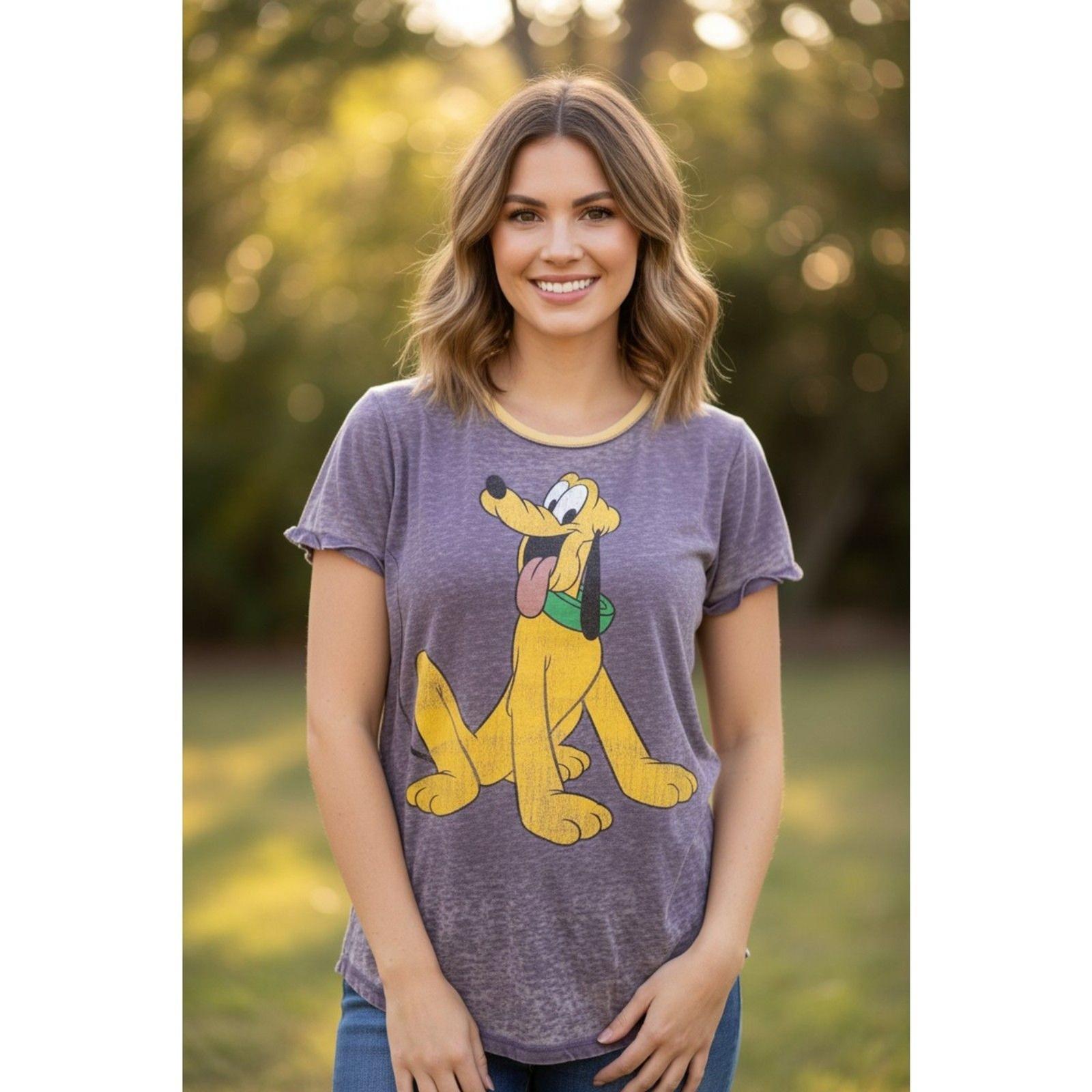 Disney Pluto Shirt Womens XXL Disneyland Disney World Distressed Style Sheer Tee S
