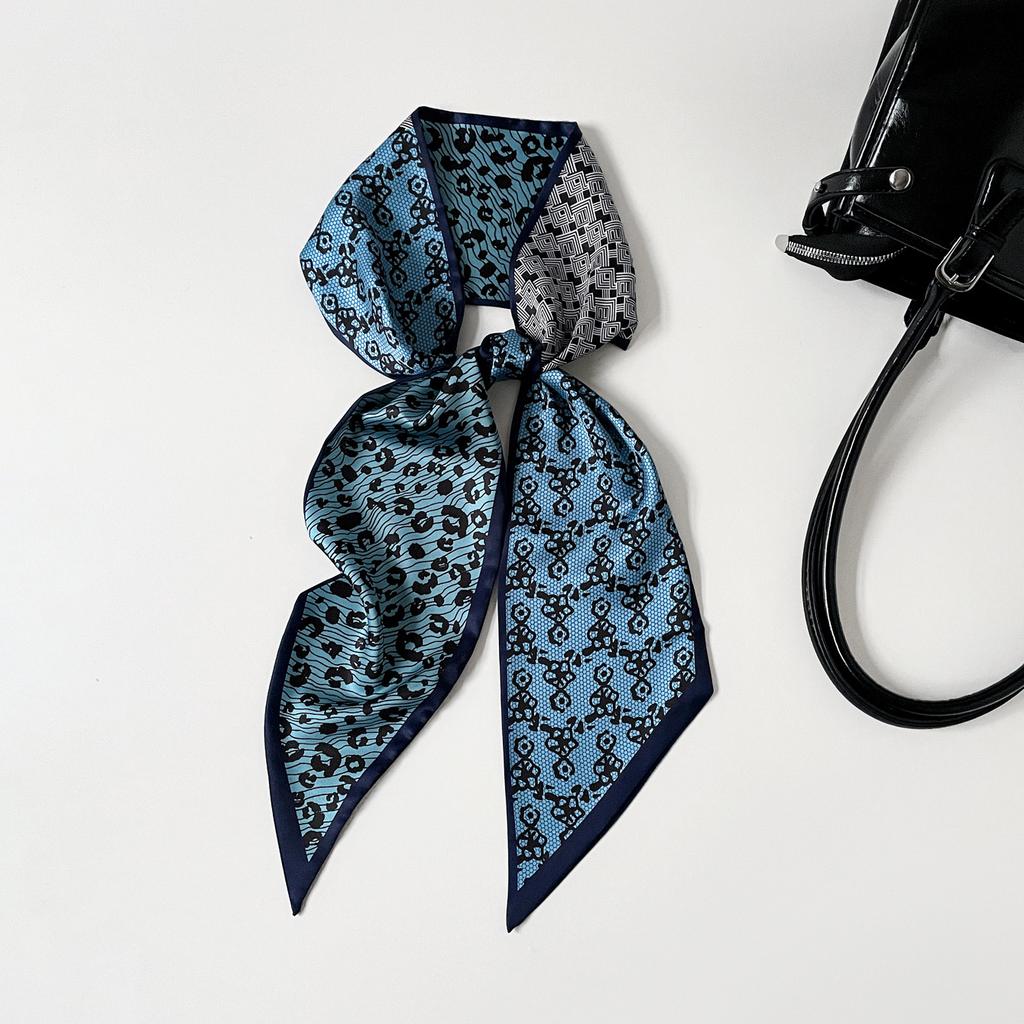 Double-layer scarf, streamer, women's cashew print silk scarf, long strip, high-end sense binding bag decoration, suit scarf, silk scarf wholesale