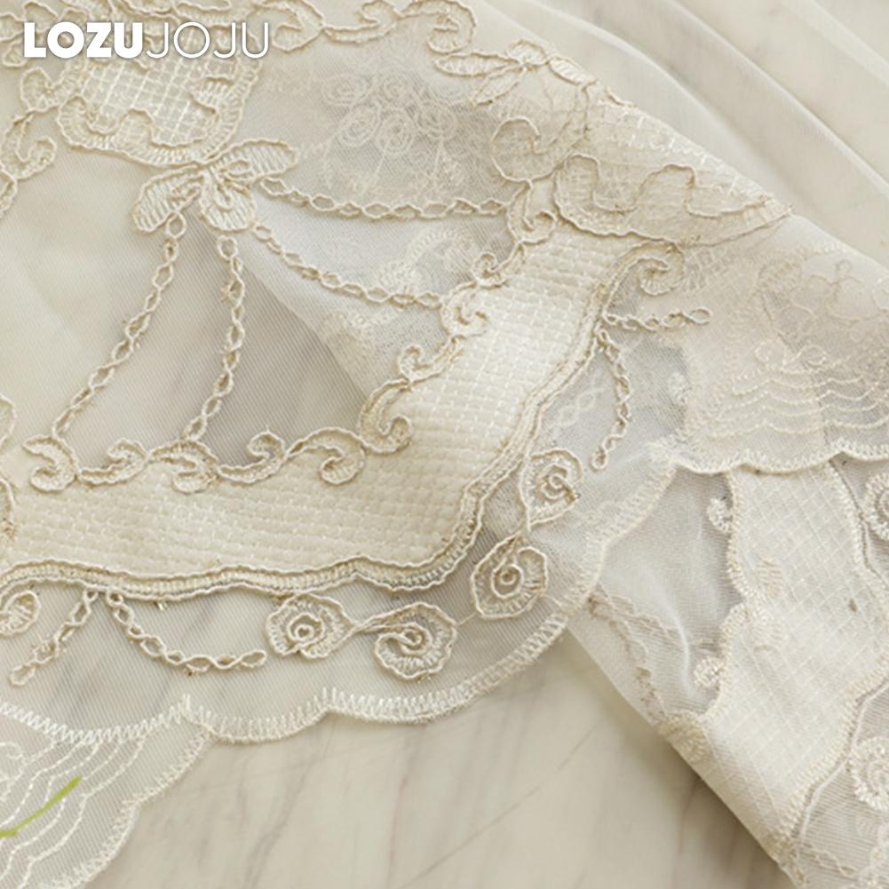 1PC LOZUJOJU Elegant European Embroidered Three-dimensional Sheer Curtain 260cm Height Tulle for Living Room Bedroom Window Decoration Home Decor