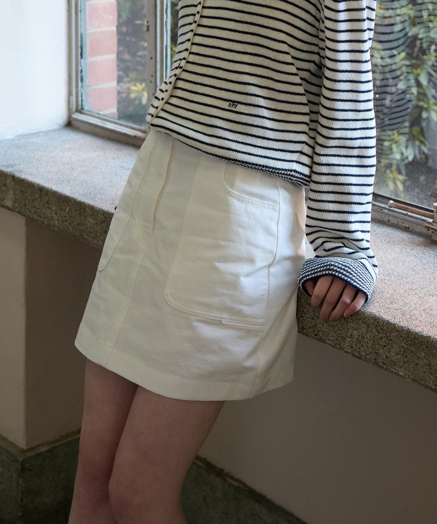 Tudument Cotton Mini Skirt White