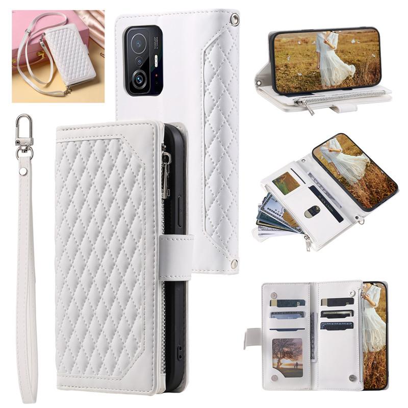 

Lanyard Leather Zipper Wallet Card Phone Case for XiaoMi 15 14T 14 Pro 13 12 11 10T POCO F5 X5 X3 NFC F4 M6 M4 Flip Stand Cover XiaoMi 10T (10T Pro)