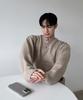 POLYGRAM Soft Wool Blend Henley Neck Knit - Oatbeige