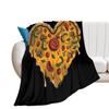 Pizza Blanket Throw Sausage Pizza Flannel Blanket for Kids Teen Boys Girls Fast Food Themed King Queen Full Size Super Soft Warm