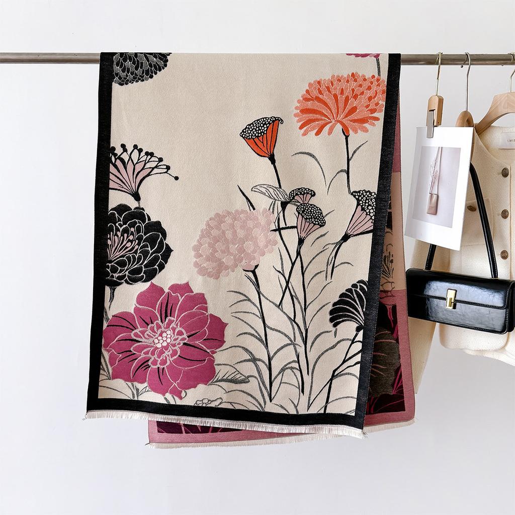 Neuer Damen Warmer Lotus Eleganter Schal Warmer Nackenschutz gegen Kalten Wind Hochwertiges Wickeltuch Weibliche Doppelseitige Foulard Schals