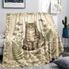 Cat Retro Print Flannel Blanket, High Quality Comfortable for All Seasons, Home Decor, Warmth and Comfort, Perfect for Christmas Gifts08