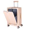 Yongsheng Women's Aluminum Frame Suitcase: 20-inch Anti-Fall Travel Case & 24-inch Front-Opening PC Trolley