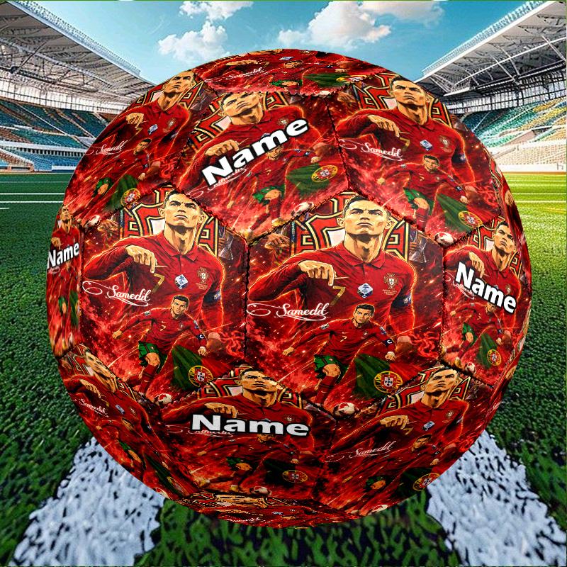 Custom Name Personalized Cristiano Ronaldo-A Print Size 5 Soccer Ball Training & Match Football, for Team, Kicking, Gift for Football Enthusiasts