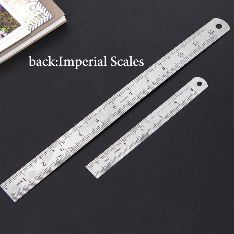 Stainless Steel Straight Ruler,20cm,30cm,40cm,50cm,High Precision Metric And Imperial Scales,Office Learning Stationery Supplies