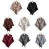 Women Knitted Shawl Wrap Scarf Solid Color Comfortable Cardigan Cape Imitation Cashmere Shoulder Tops Sweater