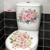 1Pc Flower Pattern Bathroom Decoration Stickers Removable Self-Adhesive PVC Waterproof Toilet Wall Decor