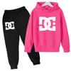 Kids 3-12 Years Top +Pants 2P Clothing Sweatshirt Alphabet Fashion Print Hoodie Boys Coat Sport Casual Girls Clothes Jogging Set