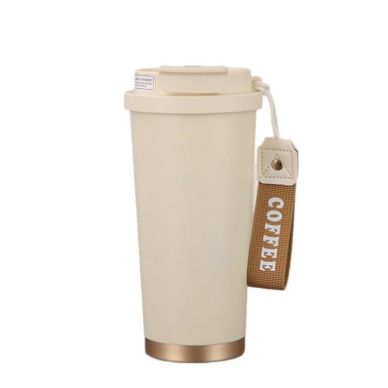New lily of the valley 316 stainless steel coffee cup ceramic liner thermos cup large capacity high-value gift water cup