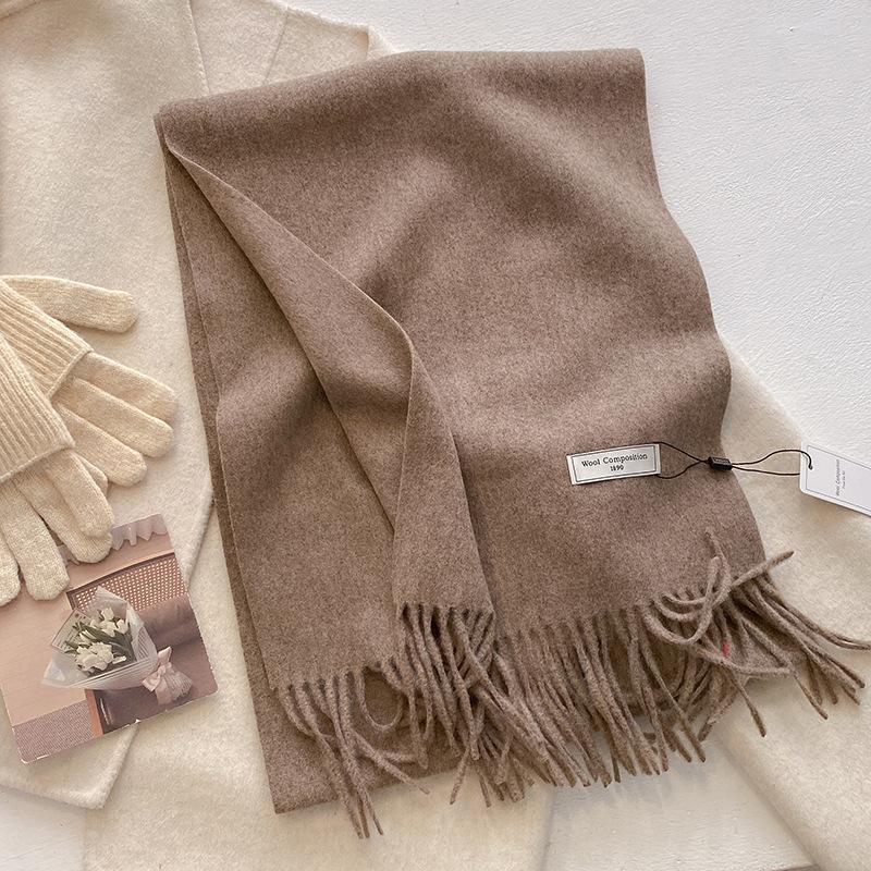 Luxury Cashmere Wool Scarf For Women  Winter Warm Pashmina Thicken Soft Shawl Wrap Stole Daily Use Fashion Elegant Wool Scarf