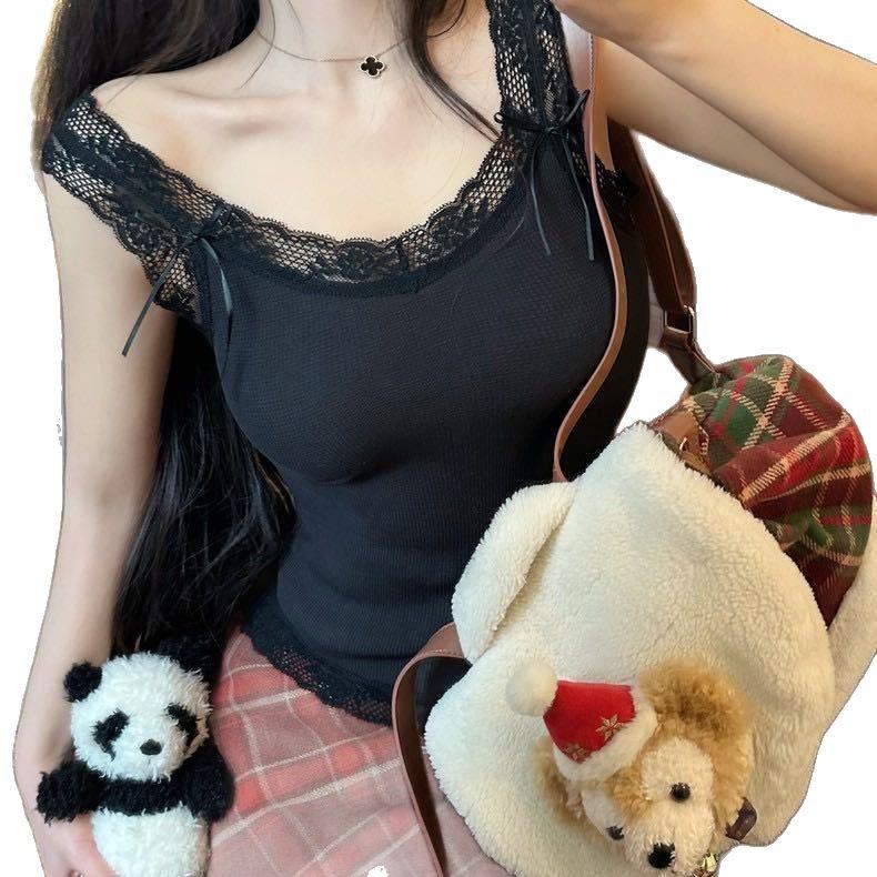 1819# Women's Lace-Trimmed U-Neck Camisole: Pure & Sexy Sleeveless Innerwear/Outerwear with Wrap Chest & Beautiful Back Design.