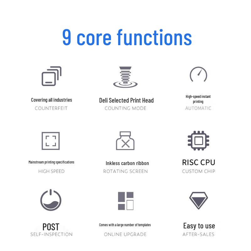 Deli DL-720W Bluetooth Thermal Label Printer CN plug (adapter included)