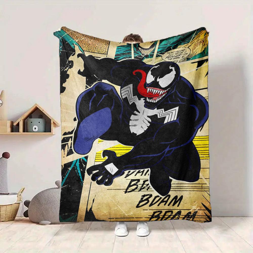 1Pc Venom'S Comic Adventure Blanket Soft And Comfortable Casual Warm Camping Travel Christmas Halloween Xmas Gift M928670