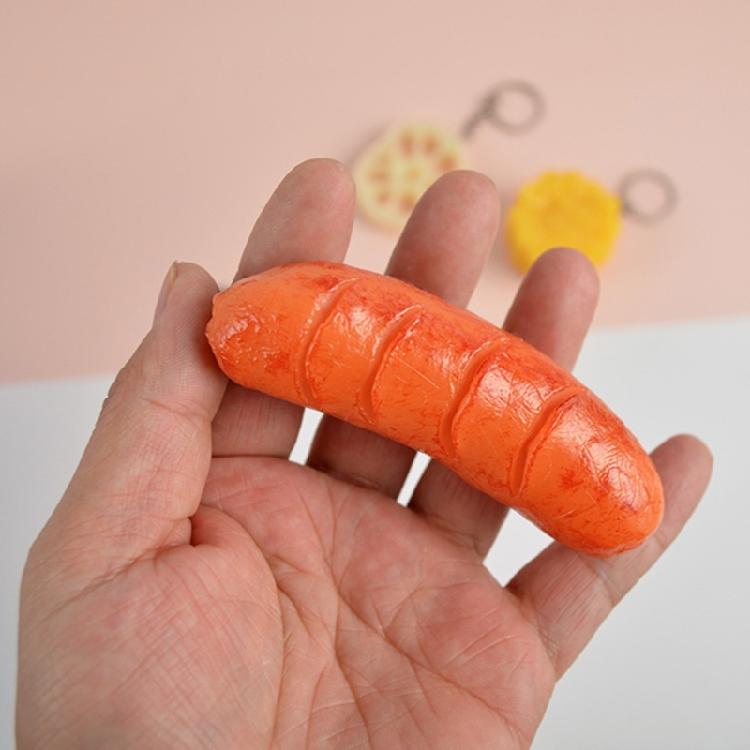4 Pcs Simulation Food Keychain Decorative Keychain Hot Dog Pendant Hanging Ornaments Bag Charm Decorations Car Key Chain