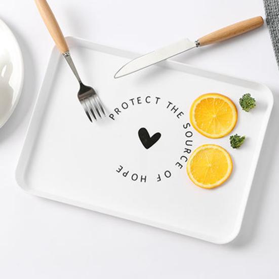 Serving Tray All-purpose Washable Plastic Rectangle Breakfast Fruit Bread Food Dish Gifts